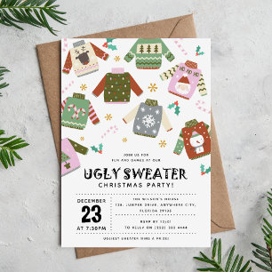 Retro Ugly Sweater Christmas Party Einladung