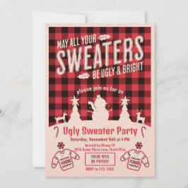 Retro Ugly Sweater Party Weihnachten Einladung