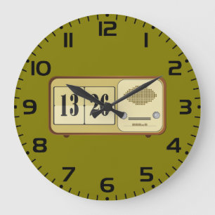 Retro-Uhr-Radio mit Flip-Anzeige Große Wanduhr