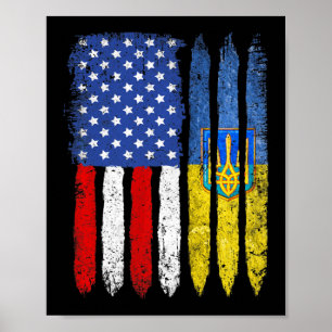 Retro Ukraine Flag Vintage amerikanische Flagge Uk Poster