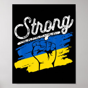 Retro Ukraine-Flagge Starkes Vintage-Ukraine für M Poster