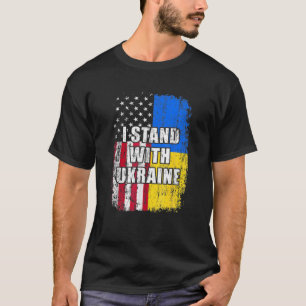 Retro Ukrainische Fahne Ich stehe mit der Ukraine T-Shirt