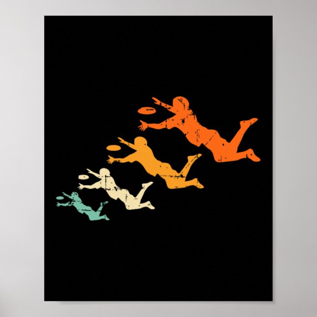 Retro Ultimate Frisbee Player Vintage Disc Ultimat Poster (Vorne)