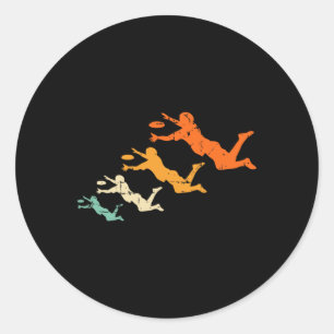 Retro-Ultimate-Frisbee-Spieler Vintage-Disc Ultima Runder Aufkleber