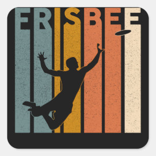Retro Ultimate Frisbee Sport Vintage Quadratischer Aufkleber