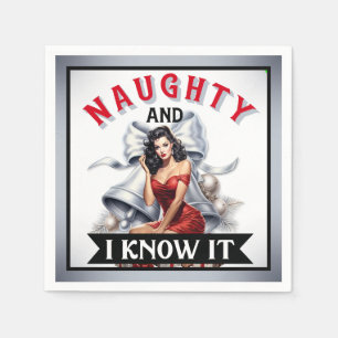 Retro Unartig und ich weiß es Weihnachten Pinup Serviette