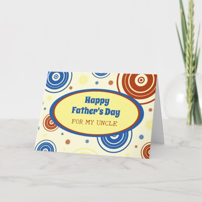 Retro Uncle Happy Vatertag Karte (Vorderseite)