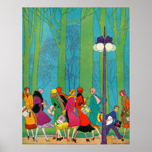 Retro und Art Deco Poster Print