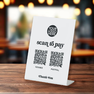 Retro und Boho   Zwei Möglichkeiten, Scannable QR  Sockelschild