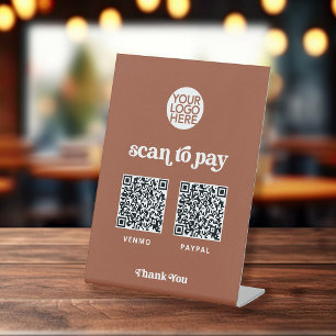 Retro und Boho Zwei Möglichkeiten, Scannable QR Sockelschild
