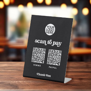 Retro und Boho Zwei Möglichkeiten, Scannable QR Sockelschild
