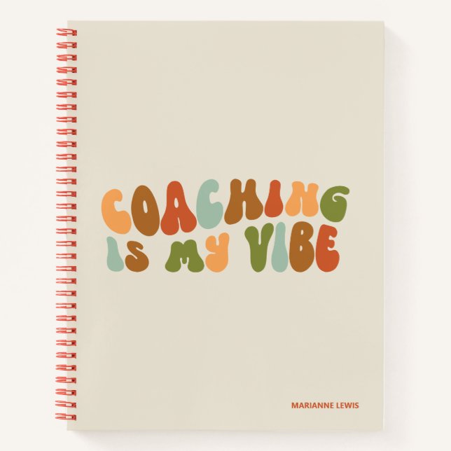 Retro und Groovy Coach ist mein Vibe, Coach Notizbuch (Vorderseite)