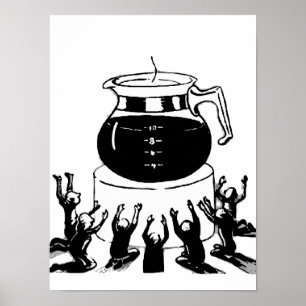Retro und Vintage-Klassiker Kaffee, Worship Coffee Poster