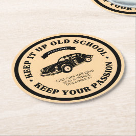 Retro- und Vintages Oldtimer Runder Pappuntersetzer