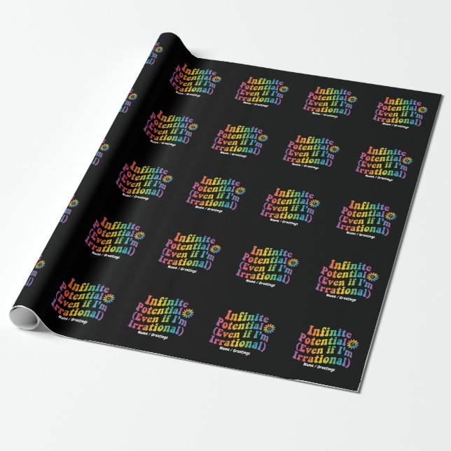 Retro Unendliches Potenzial Irrationaler Pi-Tag Ma Geschenkpapier (Ungerollt)