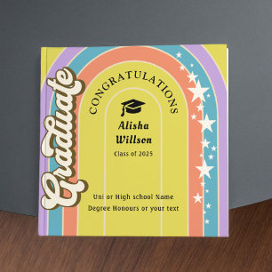 Retro Uni-Absolvent   Gratulation   Foto   quadrat Feiertagskarte