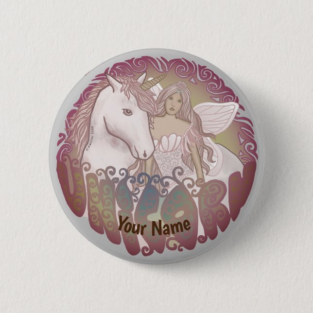 Retro Unicorn-Button Button (Vorderseite)