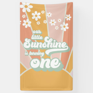Retro Unser kleiner Sonnenschein wird ein Jahr alt Banner