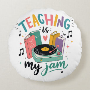 Retro-Unterricht Ist Mein Ding Vinyl-Schallplatte Rundes Kissen
