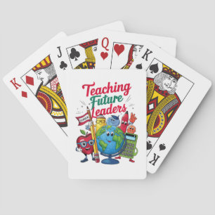 Retro Unterricht Zukünftige Führer Lehrer Schule Spielkarten