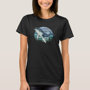 Retro Unterwasserfisch Koralle Buckelwal T-Shirt