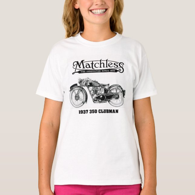 Retro unvergleichliches Motorrad mit 1937 T-Shirt (Vorderseite)
