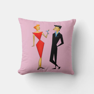RETRO URBAN COUPLE WINES ROMANTISCHE PILLOWS KISSEN