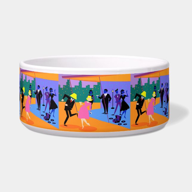 Retro Urban Dach Party Pet Bowl Napf (Vorderseite)