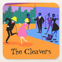 Retro Urban Rooftop Party Paper Untersetzer