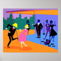 Retro Urban Rooftop Party Poster
