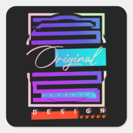 Retro Urban Streetwear Quadratischer Aufkleber