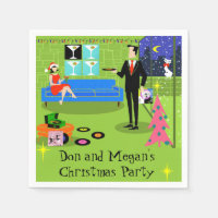 Retro Urban Weihnachts-Party Wegwerfende Napkins