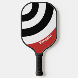 Retro Urban Zebra Circle Streifen mit Namen Pickleball Schläger