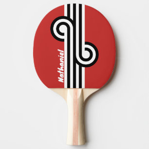 Retro Urban Zebra Loop mit Namen Tischtennis Schläger