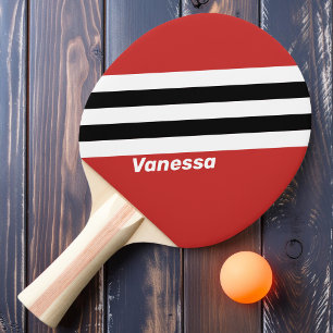 Retro Urban Zebra Streifen mit Namen Tischtennis Schläger