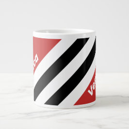 Retro Urban Zebra Stripes with Name Jumbo-Tasse