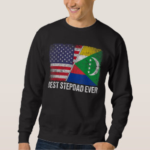 Retro US Comoros Flag Bester Stepdad je Vater Sweatshirt