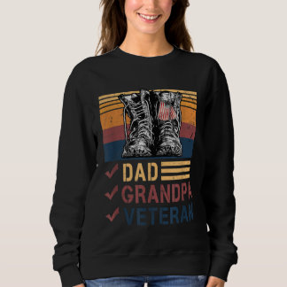 Retro-US-Flag-Kampfstiefel Dad Opa Veteran Mem Sweatshirt
