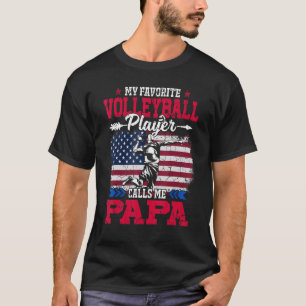 Retro US Flag Volleyball Spieler ruft Me Papa 4. a T-Shirt