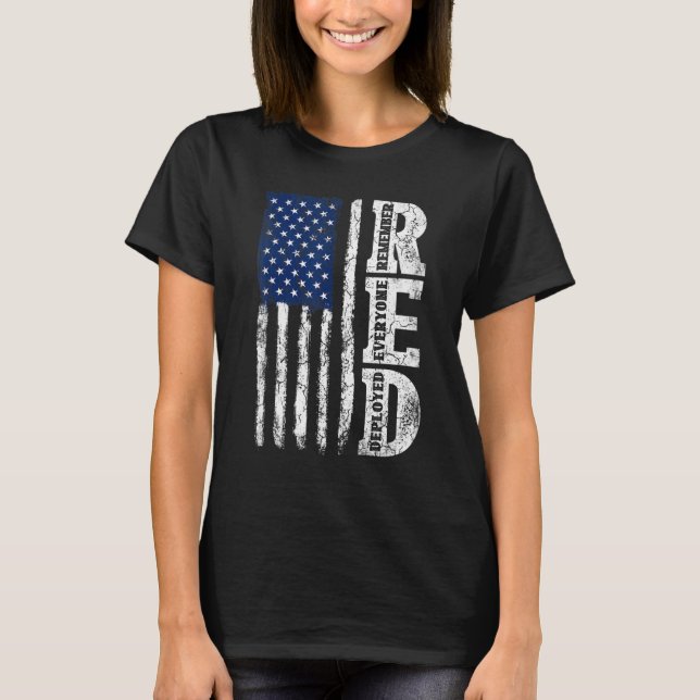 Retro US-Flagge Erinnern Sie sich an alle Veterane T-Shirt (Vorderseite)