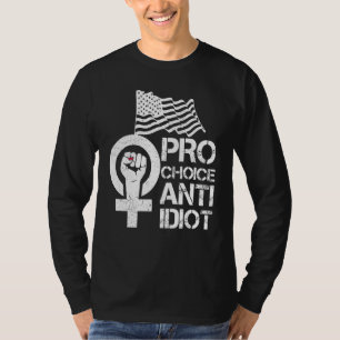 Retro US-Flagge Uterus Pro Wahl Feministin Frauenr T-Shirt