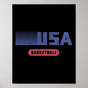 Retro USA 2020 Team Amerikanischer Basketball Vint Poster