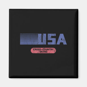 Retro USA 2022 Team American Cross Country Ski Magnet