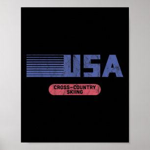 Retro USA 2022 Team American Cross Country Ski Poster