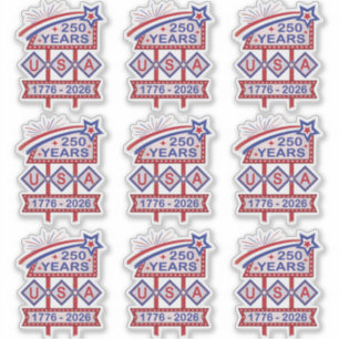 Retro USA 250. Jubiläums-Marquee-Schild 1776-2026 Aufkleber