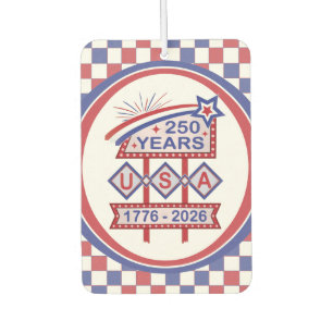 Retro USA 250. Jubiläums-Marquee-Schild 1776-2026 Autolufterfrischer