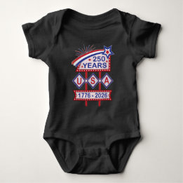 Retro USA 250. Jubiläums-Marquee-Schild 1776-2026 Baby Strampler