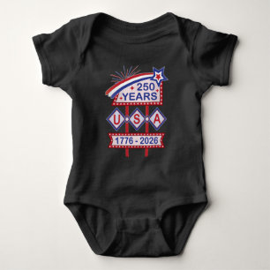 Retro USA 250. Jubiläums-Marquee-Schild 1776-2026 Baby Strampler