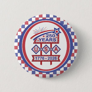 Retro USA 250. Jubiläums-Marquee-Schild 1776-2026 Button