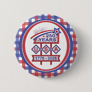 Retro USA 250. Jubiläums-Marquee-Schild 1776-2026 Button
